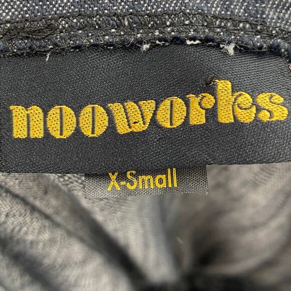 Nooworks Denim Overall Jumpsuit Wide Leg Sleeveless Chambray Dark Wash Womens XS - Picture 8 of 9